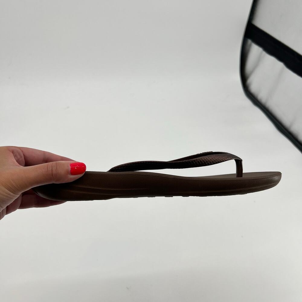 WOMEN'S FITFLOP LQUSHION ERGONOMIC FIIP-FLOPS BRONZE THONG slip on summer size 9 - Picture 4 of 7
